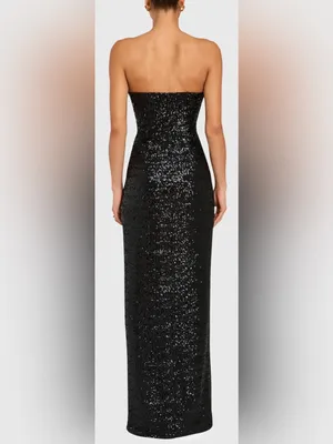 NEW Amanda Uprichard Cherri Sequin Black Gown Sz. S thumbnail 5