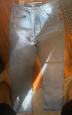 Levi Strauss & Company White Wash Button Fly 501 Jeans thumbnail 1