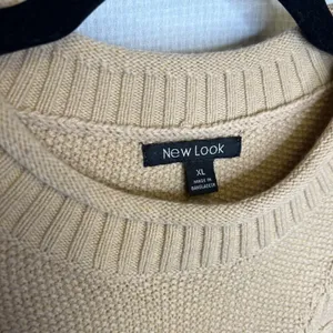 New Look Womens XL Beige Cable Knit‎ Fringe Sleeve Crew Neck Sweater thumbnail 3