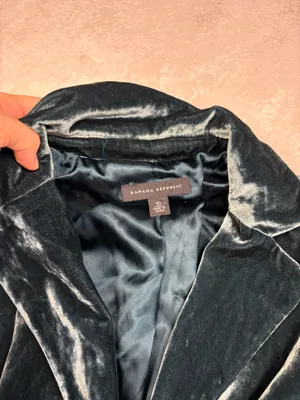 Black Velvet Blazer ✨ Rhinestone Button Dressy Jacket thumbnail 4