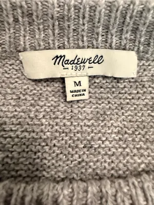 Madewell Light Gray Crewneck Sweater thumbnail 4