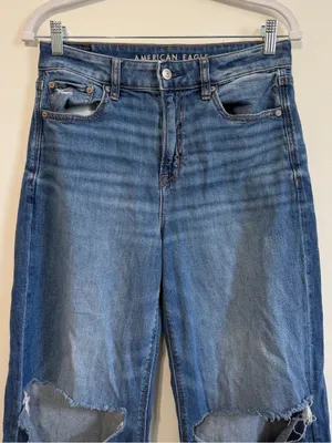 American Eagle Super High-Rise Baggy Wide Leg Jeans Size 4 Short Oversized thumbnail 3