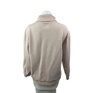 Academy Women's Beige Quarter Zip Collared Long Sleeve Sweatshirt Top Size XS thumbnail 4