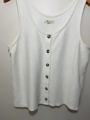 Madewell Ottoman Jacquard Button Front Tank thumbnail 2