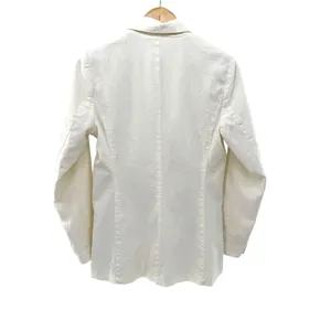 Abercrombie & Fitch Linen Blend Blazer Double Breasted Ivory‎ Women's Size Small thumbnail 4
