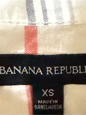 Banana Republic Plaid Button Down Shirt Women’s Size XS Orange Gray Cotton NEW thumbnail 5