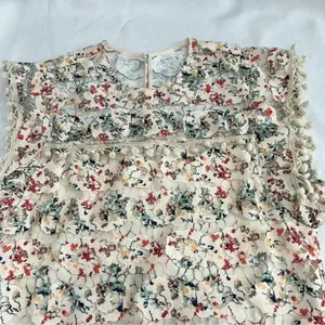 Revolve‎ Tularosa Kennedy Top in Rainbow Lace Blouse Size Small Cream/Mul… thumbnail 8