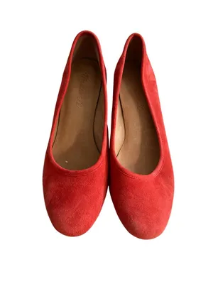 EVERLANE Red Orange Suede Heels Size 6 Womens Shoes thumbnail 9