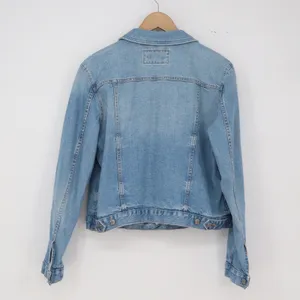 LOFT Denim Jacket Womens L Trucker Light Blue Stretch Button Down Excellent thumbnail 4