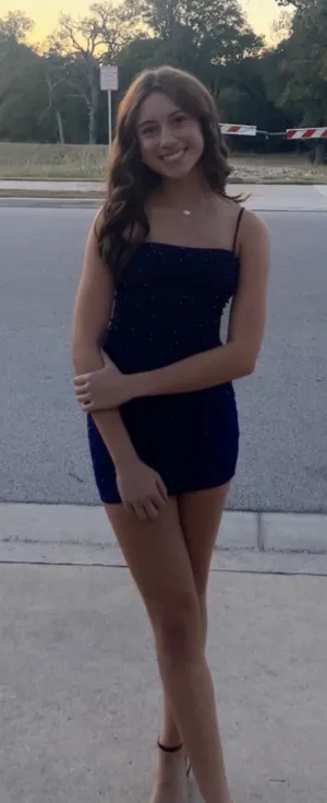 Navy Blue Windsor Dress Mini Homecoming thumbnail 1