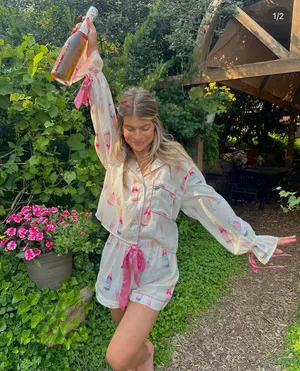 Champagne Pajama Set White thumbnail 2