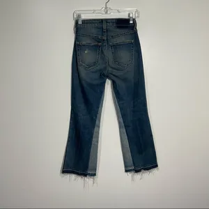 AMO Crop Boot Jeans Distressed Raw Hem‎ Size 24 Retro Street Style Casual Cool thumbnail 10