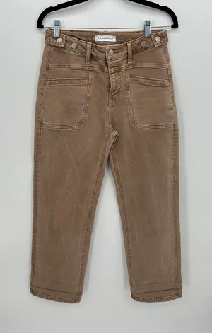 Flying Monkey Womens Tan Utility High Rise Straight Leg Jeans Size 26 F5920WTP thumbnail 1