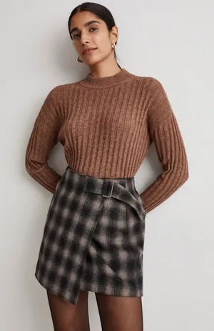 MADEWELL Levi Mock Neck Wool Long Sleeve Crop Sweater Pullover Top thumbnail 1