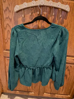 Green Tie Front Blouse thumbnail 2