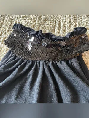 Y2K vintage Black Halter Neck Sequin neck Top Size M thumbnail 6