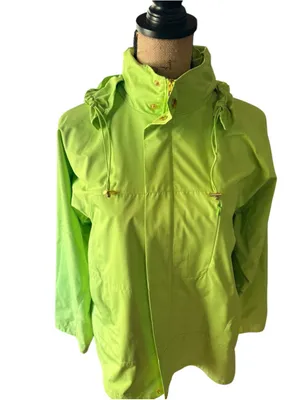 Lauren Ralph Lauren Lime Green Rain Jacket Wind Breaker Size M (21” PTP) thumbnail 2
