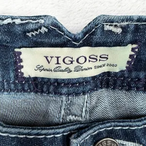 Vigoss 11 / 31 Jeans Bootcut Embellished Rhinestone Flap Pocket Medium Wash Blue thumbnail 6