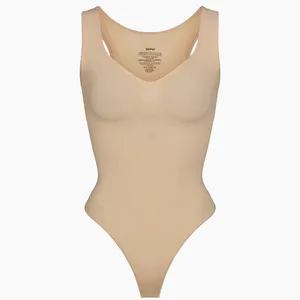NEW SKIMS Seamless Sculpt Scoopneck Thong Bodysuit in Clay Size Small thumbnail 2