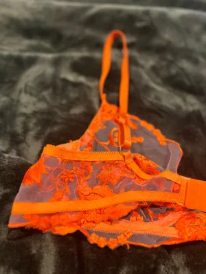 Neon Orange Lace Bra Size 34 C thumbnail 8