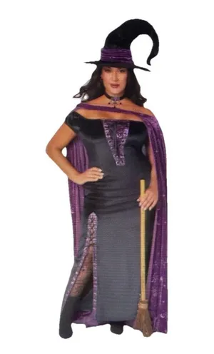 Spirit Halloween Witch Costume Dress Womens Size Medium Black Purple Cosplay Goth thumbnail 2