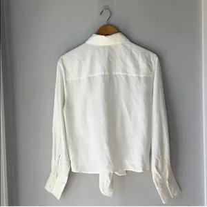 & OTHER STORIES Linen Blend Tie-Front Shirt Blouse thumbnail 6
