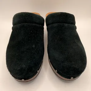 Vionic Kacie Black Suede Studded Wood Platform Clogs Mules Womens 8 VW18254 thumbnail 3