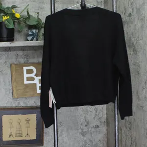 NWT Aqua Womens Button Up Sweater Cashmere V-Neck Cardigan V10337 Black L thumbnail 3
