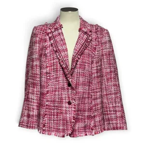 Lane Bryant Wool Blend Blazer Jacket Pink Fringe 22 thumbnail 1