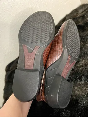 Ariat Women’s Size 7.5 Woven Brown Leather Slides Mules Strap Style 94024 thumbnail 5