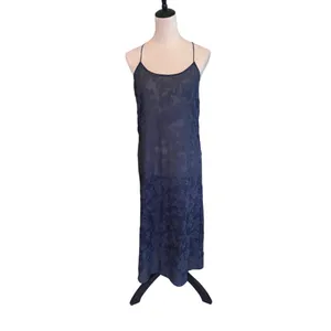 NWT Madewell Burnout Dusty Blue Floral Halter Cover-Up Midi Dress Sz Medium thumbnail 4