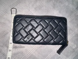 Kurt Geiger black quilted leather zipper wallet black thumbnail 3
