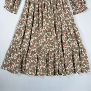 Baltic Born Size-L Womens Marta Midi Dress Floral 3/4‎ Sleeve Smocked Green thumbnail 7