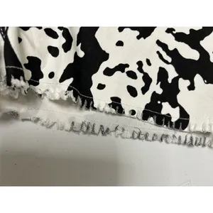 Wisteria Lane Black and White Cow Print Farm Animal Denim Jean Shorts Size M thumbnail 3