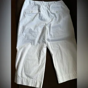 Talbots White Stretch Straight Leg Ankle Cropped Pants High Rise Size 14P thumbnail 7