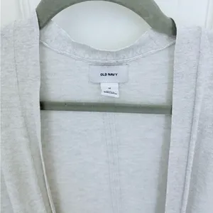 Old Navy Long Length Light Weight Open Front Cardigan in Light Grey thumbnail 3