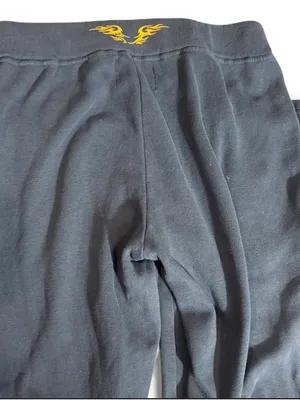 PacSun Women Black Sweatpants with Yellow Logo thumbnail 5