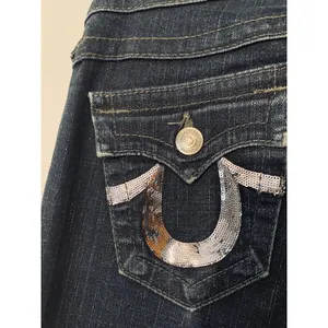 True Religion Blue Billy Dark Wash Boot Cut Denim Jeans Women SZ 25 thumbnail 6