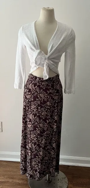Women’s Vintage 90s Maxi Skirt KY Derby Summer Floral Cottagecore Grunge thumbnail 1