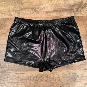 Shiny Black Women's Booty Shorts thumbnail 9