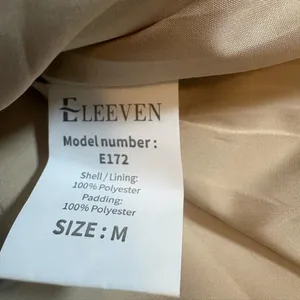 ELLEVEN Beige Puffer Vest with Waist Fit Tan Size M thumbnail 4