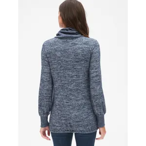 NWOT Womens Gap Maternity cowl neck soft heather‎ blue tie softspun sweater SZ M thumbnail 3
