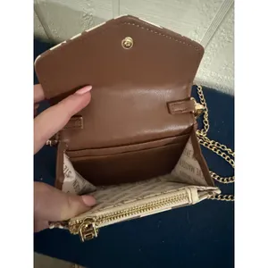 Steve Madden Cow Print Micro Crossbody Bag Brown White Gold Studded Mini Handbag thumbnail 4
