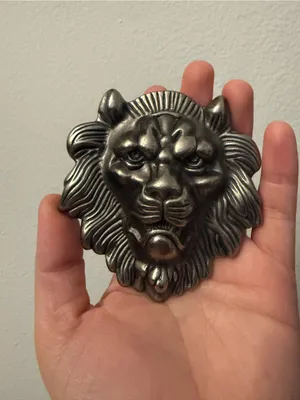 Vintage Norse Viking 3D Lion Head Belt Buckle Silver Tone A350 thumbnail 4