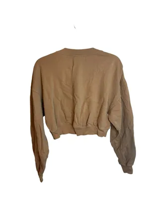 Offline by Aerie Tan V-Neck Cropped Sweatshirt thumbnail 2