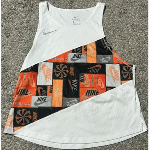 Nike Dri-FIT Graphic Running Tank Top Women's Small White Orange Oregon Beavers thumbnail 1