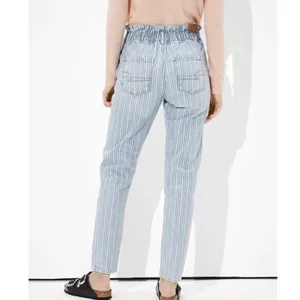 American Eagle Outfitters Women’s Mom Jeans Blue Indigo Stripe Size 10 Long thumbnail 2