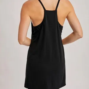 Source Unknown NWOT Black Built-in Shorts Romper Dress w Pockets Size L thumbnail 2