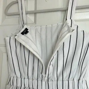 LOFT White and Black Striped Jumpsuit‎ thumbnail 6