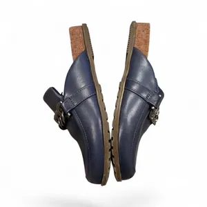Vionic Navy Blue Georgie Leather Mule Classic Loafer Clog Chain Shoes 6 thumbnail 4